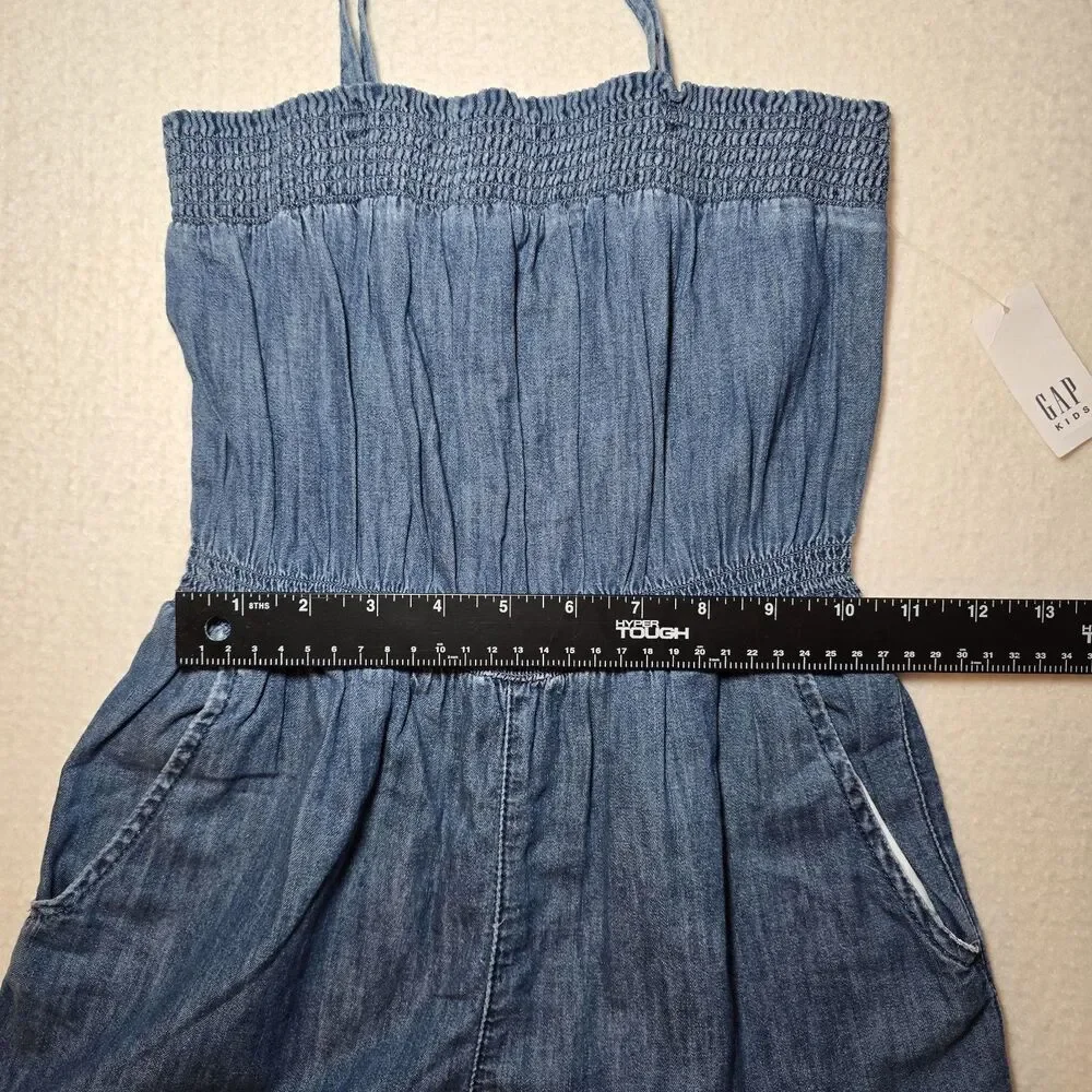 GAP Kids Girls NEW Size Small 6-7 Chambray Strappy Romper NWT